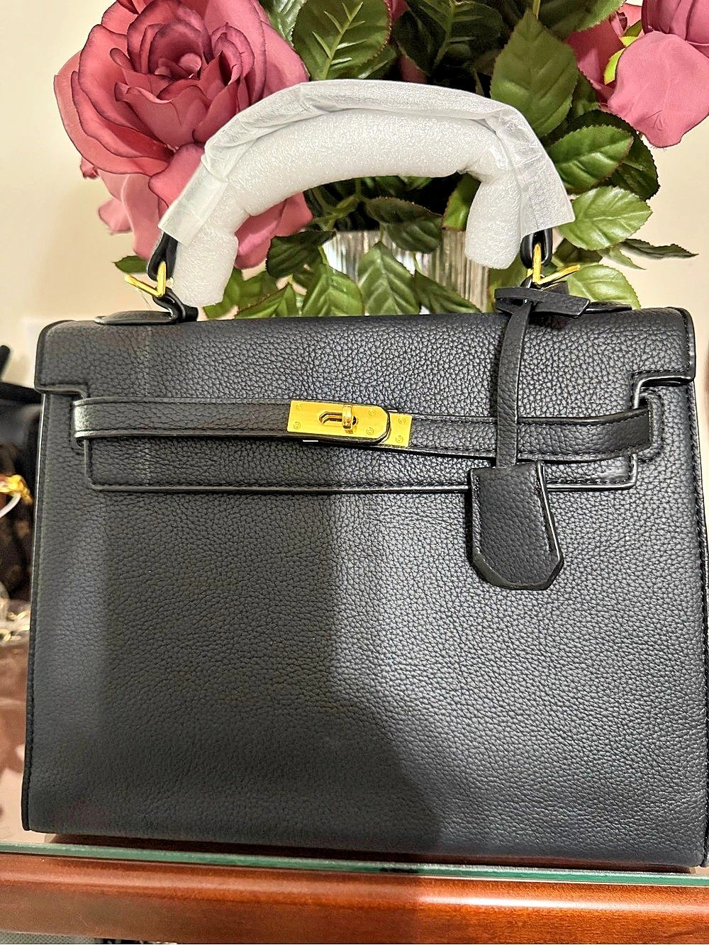 Structured Black Shoulder Bag NEW